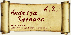 Andrija Kusovac vizit kartica
